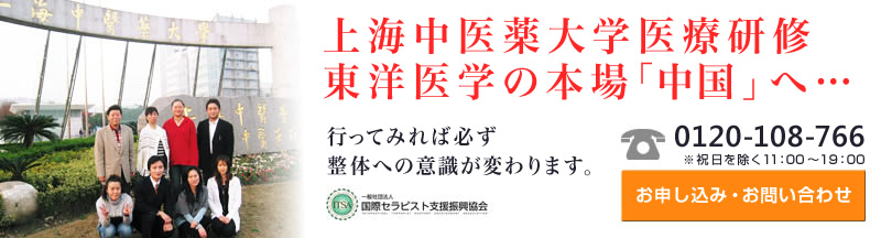 上海中医薬大学医療研修　東洋医学の本場中国へ…行ってみれば必ず整体への意識が変わります。